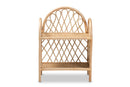 Kristy Natural Brown Rattan 2-Tier Display Shelf Baxton