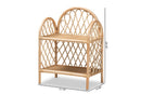 Kristy Natural Brown Rattan 2-Tier Display Shelf Baxton