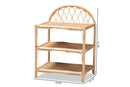 Sandrine Natural Brown Rattan 3-Tier Display Shelf Baxton