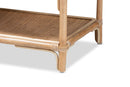 Sandrine Natural Brown Rattan 3-Tier Display Shelf Baxton