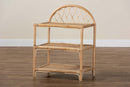 Sandrine Natural Brown Rattan 3-Tier Display Shelf Baxton