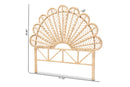 Delfina Natural Brown Rattan Queen Size Standalone Headboard Baxton
