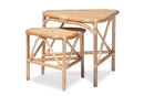 Nissa Natural Brown Finished Rattan 2Pc End Table Set Baxton