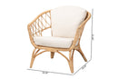Adelia Natural Brown Antique Rattan Armchair Baxton