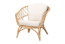 Adelia Natural Brown Antique Rattan Armchair Baxton