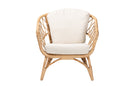 Adelia Natural Brown Antique Rattan Armchair Baxton