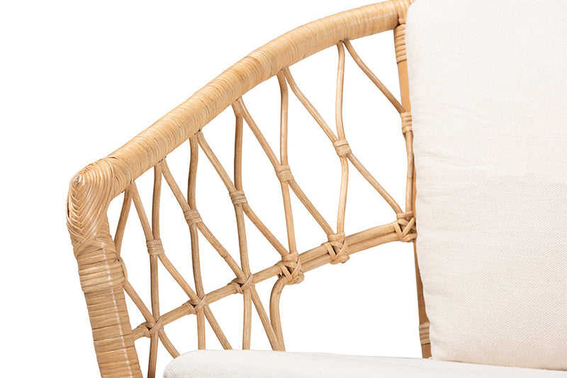 Adelia Natural Brown Antique Rattan Armchair Baxton