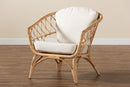 Adelia Natural Brown Antique Rattan Armchair Baxton