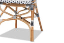 Katina Black and White Weaving and Natural Brown Rattan 2Pc Bistro Chair Set Baxton