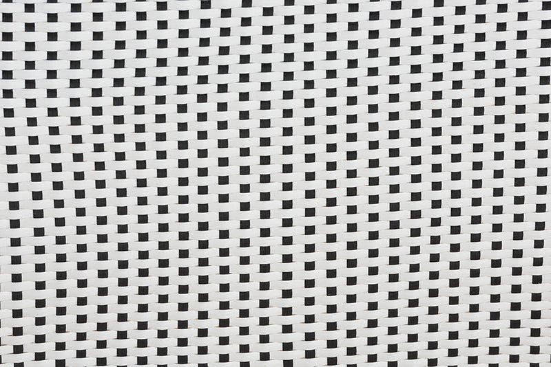 Barnes Black and White Weaving and Natural Brown Rattan Bistro Chair Baxton