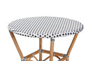 Thurman Black and White Weaving and Natural Brown Rattan Bistro Table Baxton