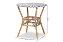 Thurman Black and White Weaving and Natural Brown Rattan Bistro Table Baxton