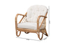 Mathias Natural Brown Antique Rattan Armchair Baxton