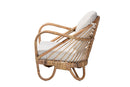 Mathias Natural Brown Antique Rattan Armchair Baxton