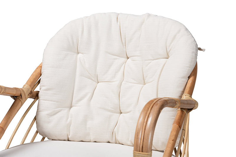 Mathias Natural Brown Antique Rattan Armchair Baxton