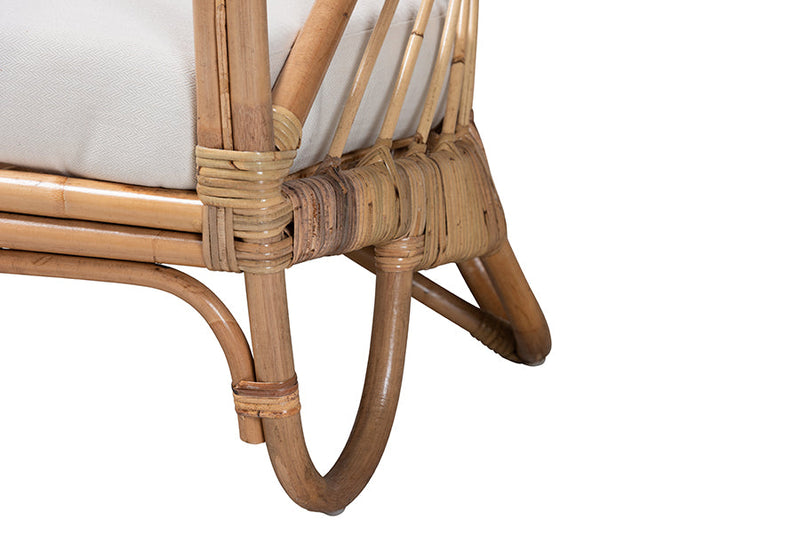 Mathias Natural Brown Antique Rattan Armchair Baxton