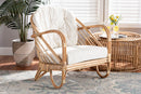 Mathias Natural Brown Antique Rattan Armchair Baxton