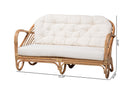 Mathias Natural Brown Antique Rattan Loveseat Baxton
