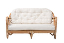 Mathias Natural Brown Antique Rattan Loveseat Baxton
