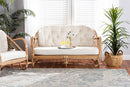 Mathias Natural Brown Antique Rattan Loveseat Baxton