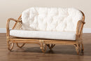 Mathias Natural Brown Antique Rattan Loveseat Baxton