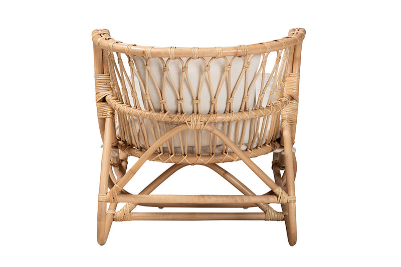 Elison Natural Brown Rattan Chaise Baxton