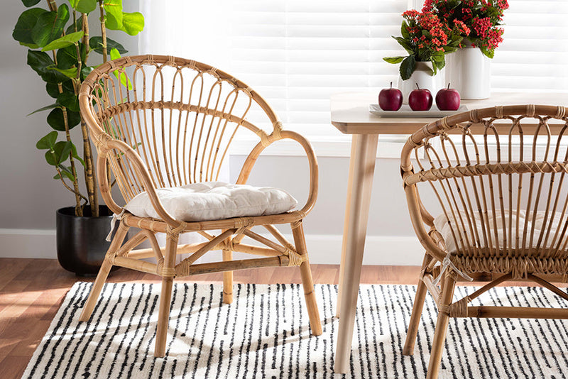 Carrick Natural Brown Rattan Dining Chair Baxton