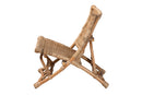 Liona Natural Brown Antique Rattan Foldable Lounge Chair Baxton
