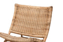 Liona Natural Brown Antique Rattan Foldable Lounge Chair Baxton