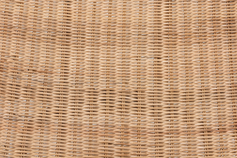 Liona Natural Brown Antique Rattan Foldable Lounge Chair Baxton