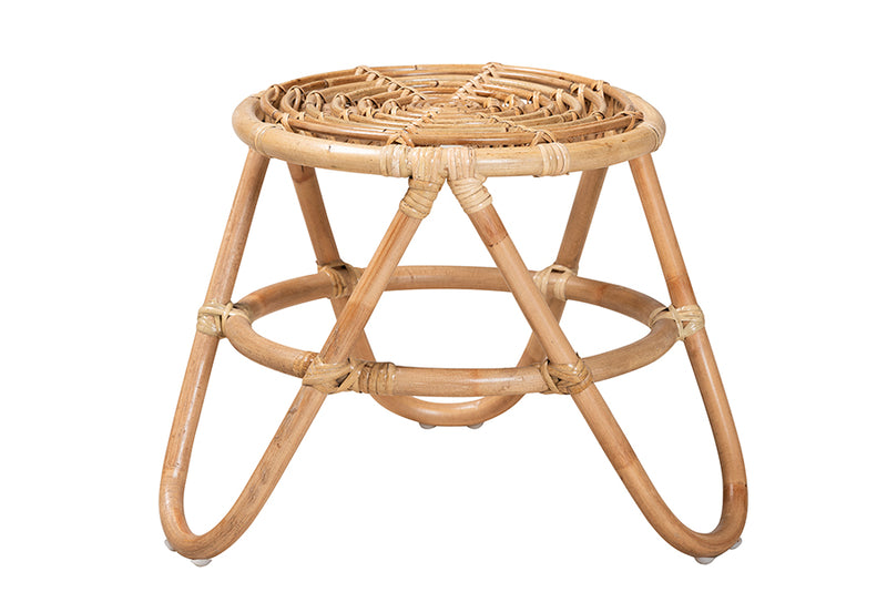 Alisa Modern Bohemian Natural Brown Rattan End Table