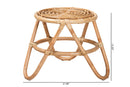 Alisa Natural Brown Rattan End Table Baxton