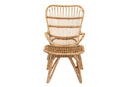 Reina Natural Brown Rattan 2Pc Armchair and Footstool Set Baxton