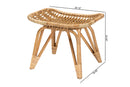 Reina Natural Brown Rattan Footstool Baxton