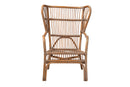 Melodie Modern Bohmenian Natural Brown Antique Rattan Armchair Baxton