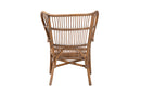 Melodie Modern Bohmenian Natural Brown Antique Rattan Armchair Baxton