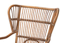 Melodie Modern Bohmenian Natural Brown Antique Rattan Armchair Baxton