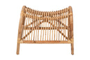 Melodie Modern Bohmenian Natural Brown Antique Rattan Footstool Baxton