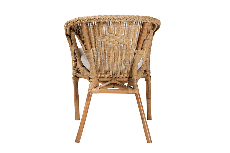 Agnes Modern Bohemian Natural Brown Antique Rattan Dining Chair