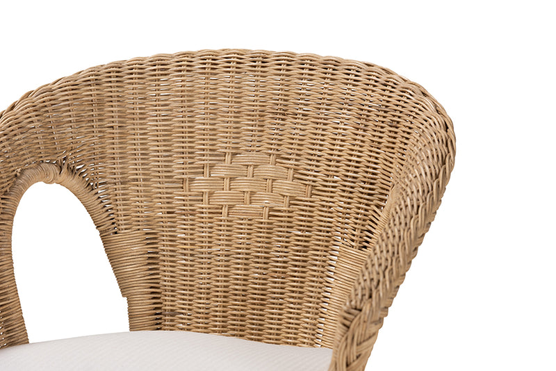 Agnes Modern Bohemian Natural Brown Antique Rattan Dining Chair