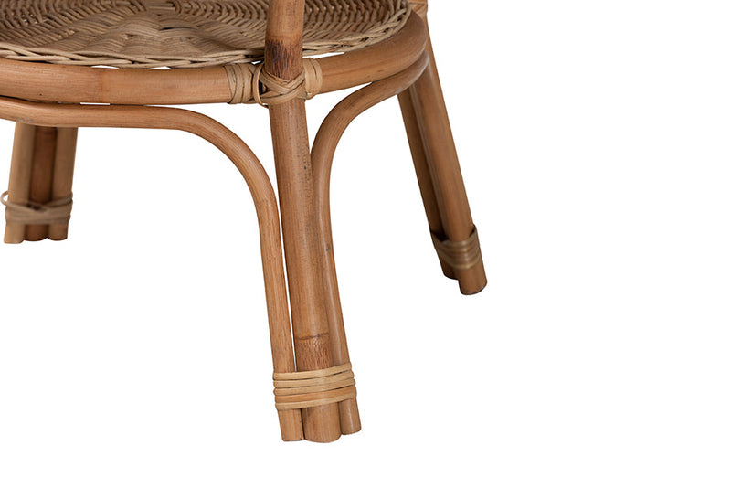 Agnes Natural Brown Antique Rattan Coffee Table Baxton