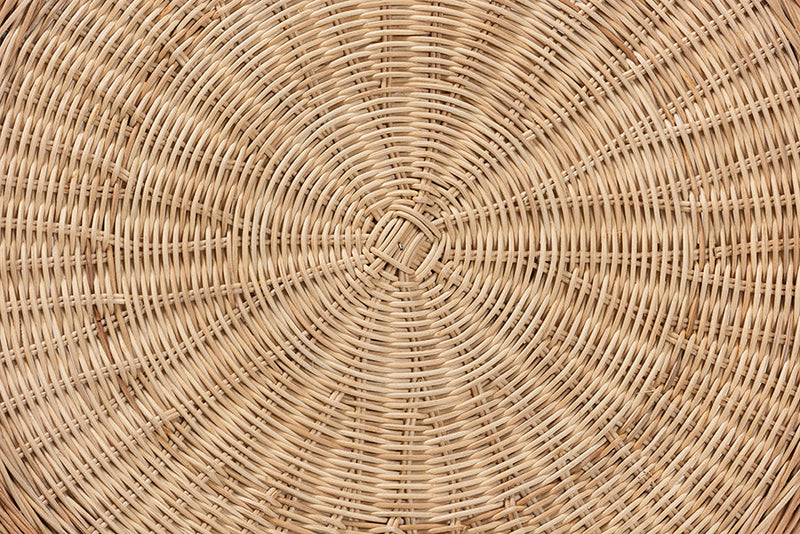 Agnes Natural Brown Antique Rattan Coffee Table Baxton