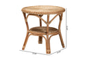Agnes Natural Brown Antique Rattan Coffee Table Baxton