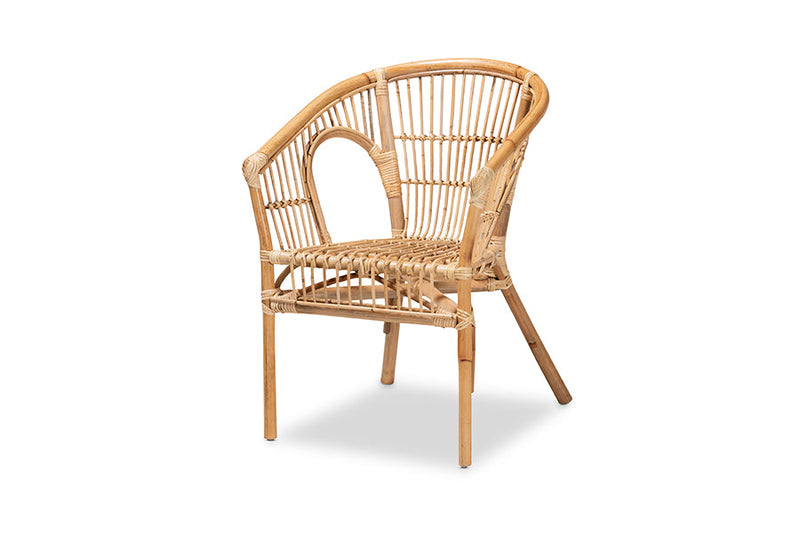 Dauphine Natural Brown Rattan 3-Piece Living Room Set Baxton