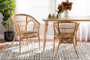 Dauphine Natural Brown Rattan 2Pc Dining Chair Set Baxton