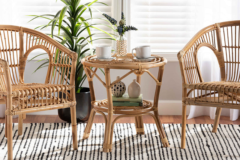 Ramona Natural Brown Rattan Coffee Table Baxton