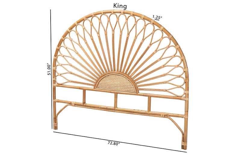 Drucilla Natural Rattan Queen Size Standalone Headboard Baxton