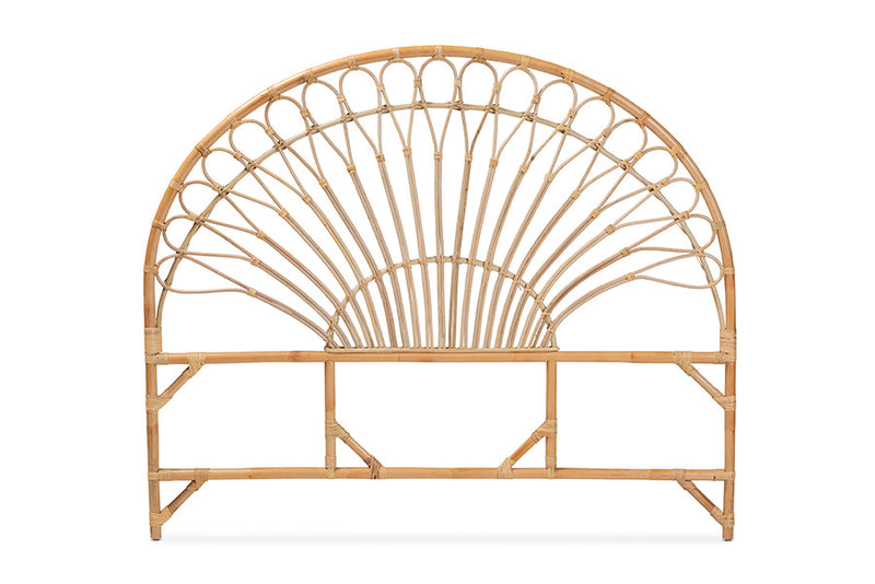 Padilla Natural Brown Rattan Queen Size Standalone Headboard Baxton