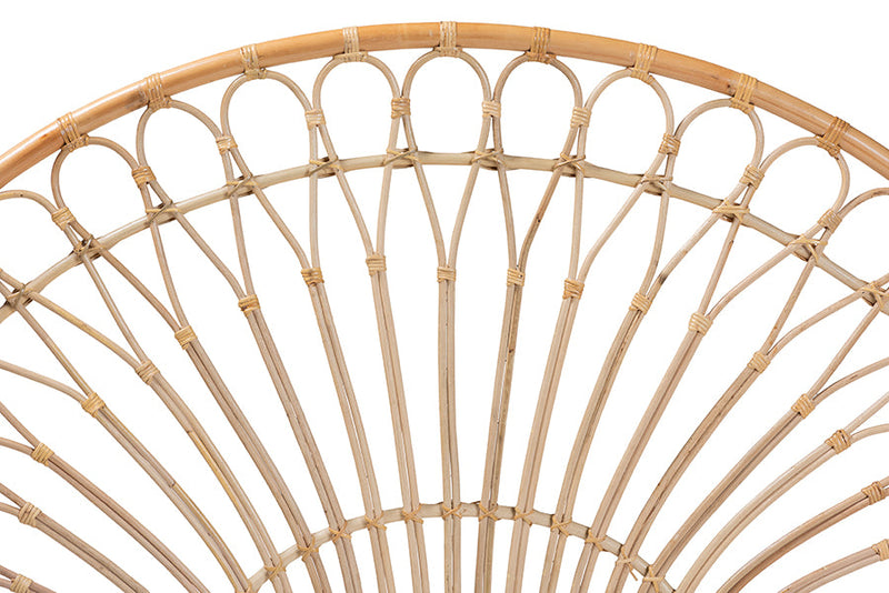 Padilla Natural Brown Rattan Queen Size Standalone Headboard Baxton