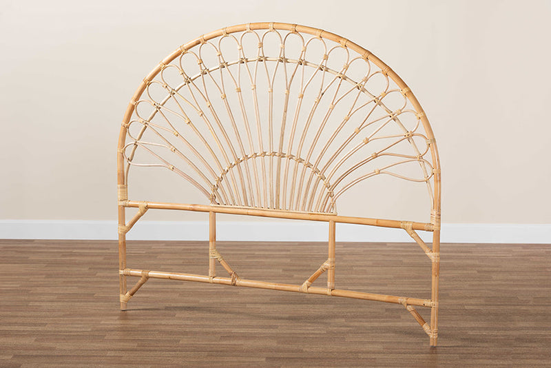 Padilla Natural Brown Rattan Queen Size Standalone Headboard Baxton